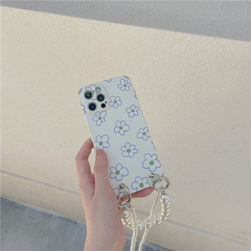 Flower Pearl Chain Phone Case