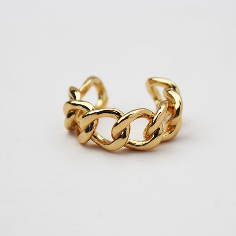 Simple Chain Gold Open Ring