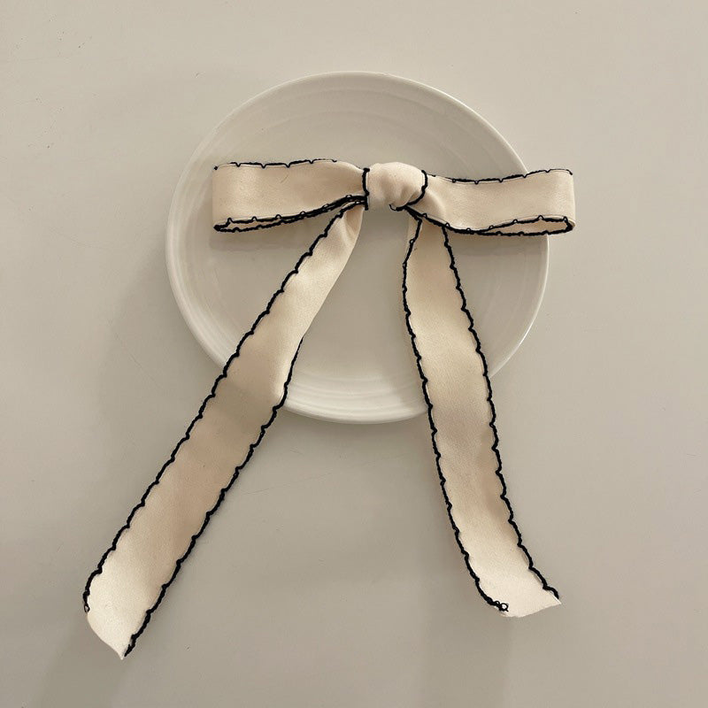 Bow Ribbon Hair Clip-White