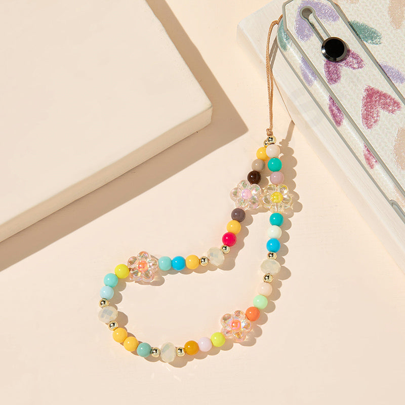Clear Flower Phone Strap