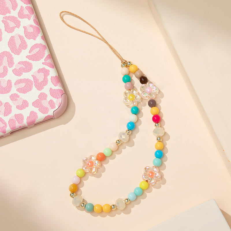 Clear Flower Phone Strap