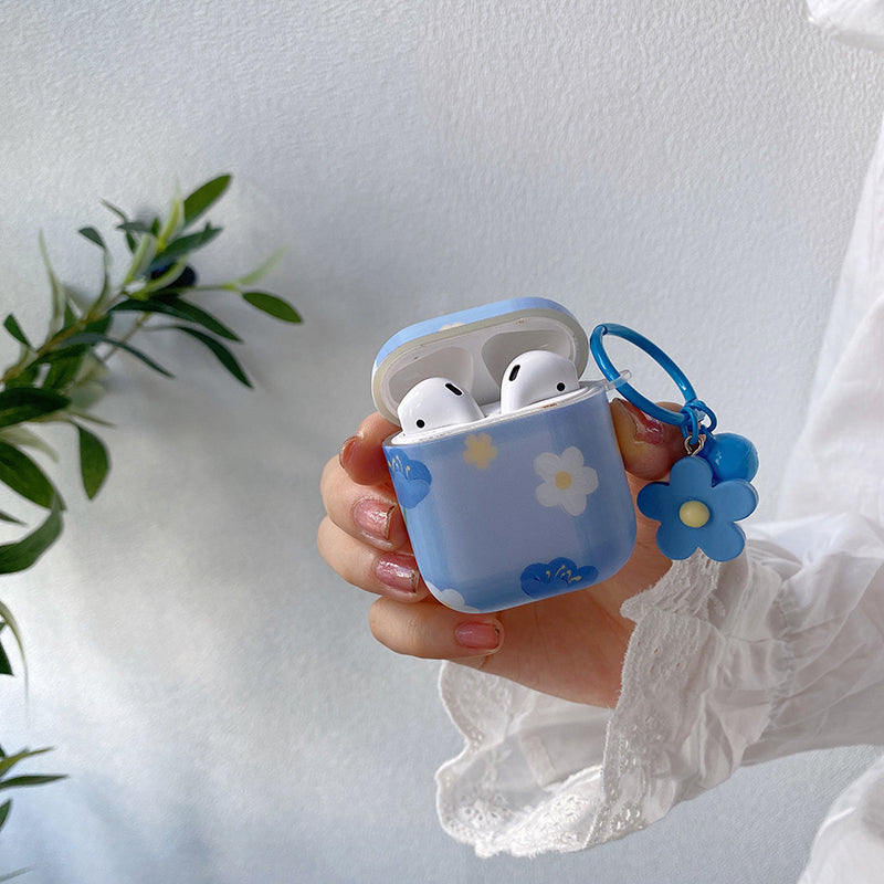 Little Flowers Airpods Case-Blue