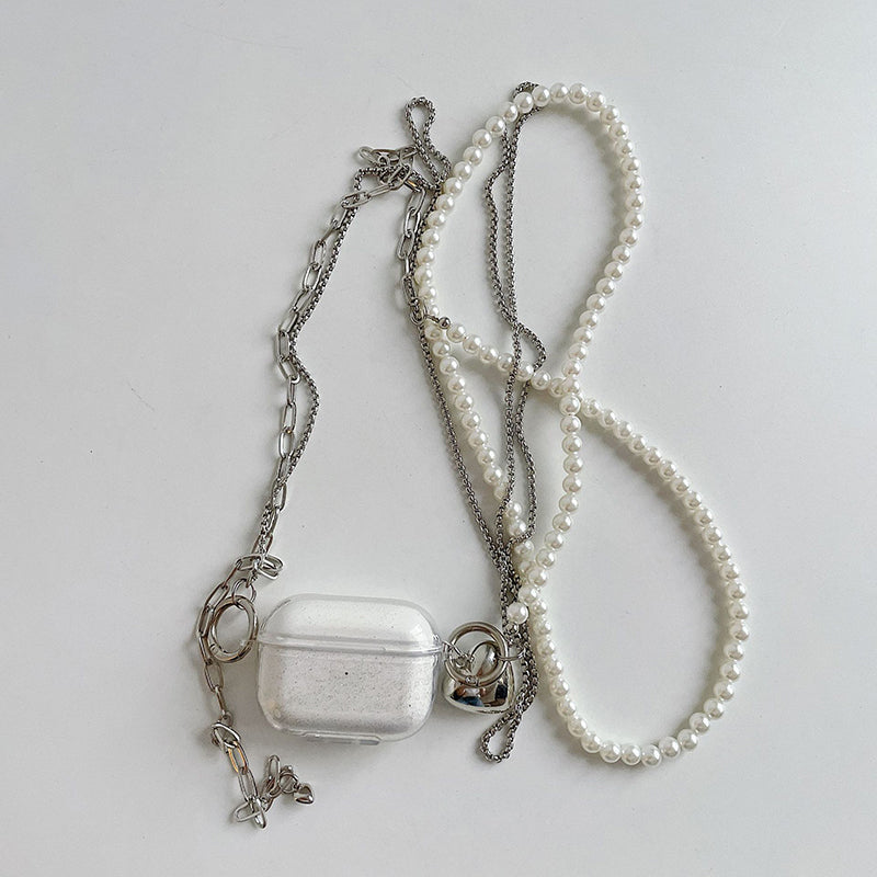 Heart Layered Chain Airpods Case