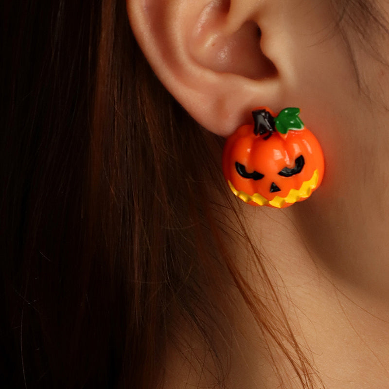Pumpkin Grimace Stud Earrings
