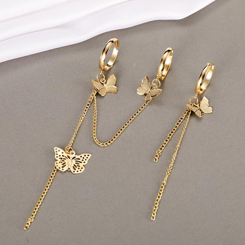 Butterfly Chain Combination Open Ring Set