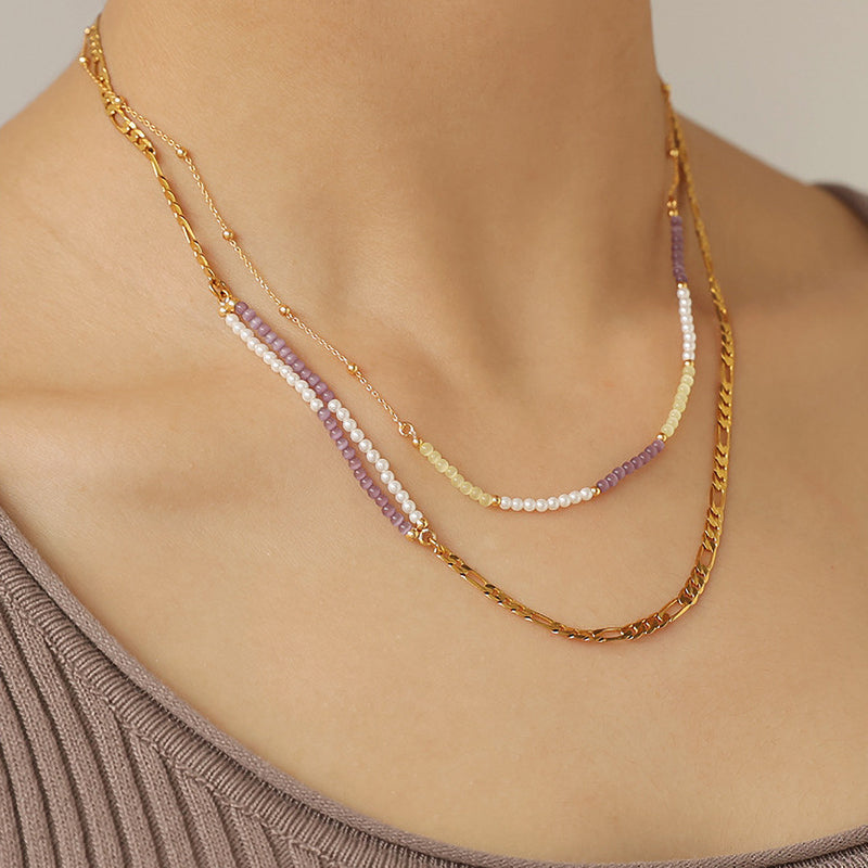 Cat's Eye Pearl Pieced Necklace