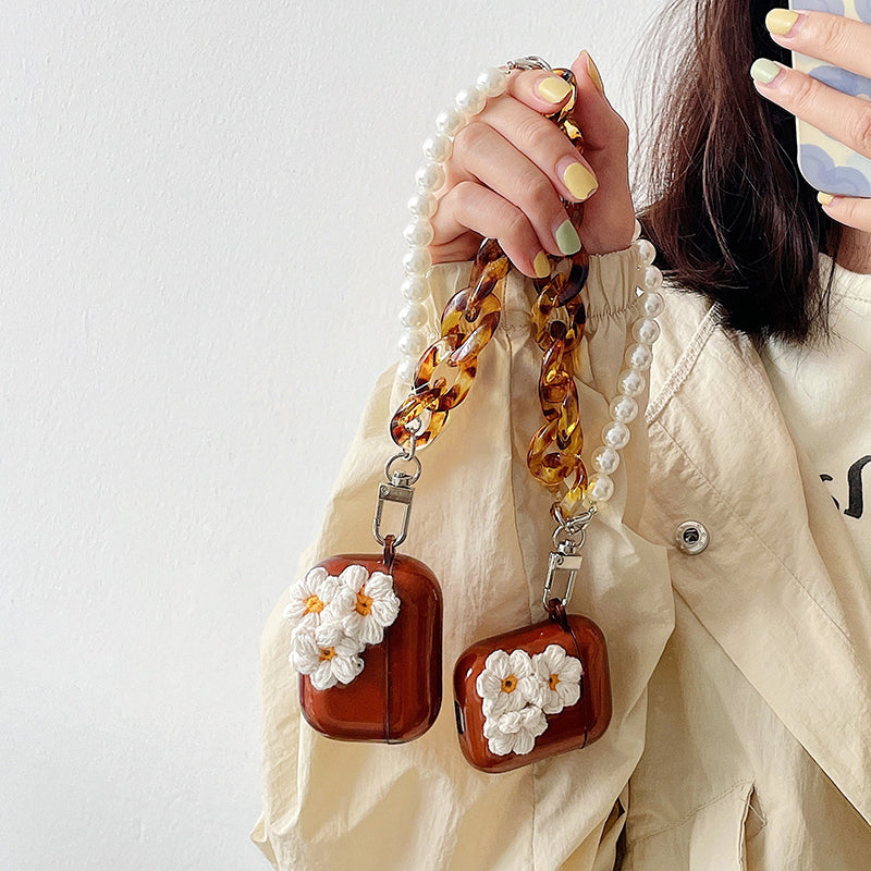 Caramel Flowers Airpods Case