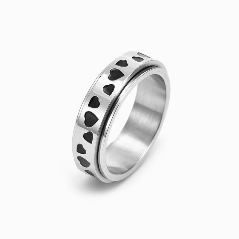 Stainless Steel Heart Turning Ring
