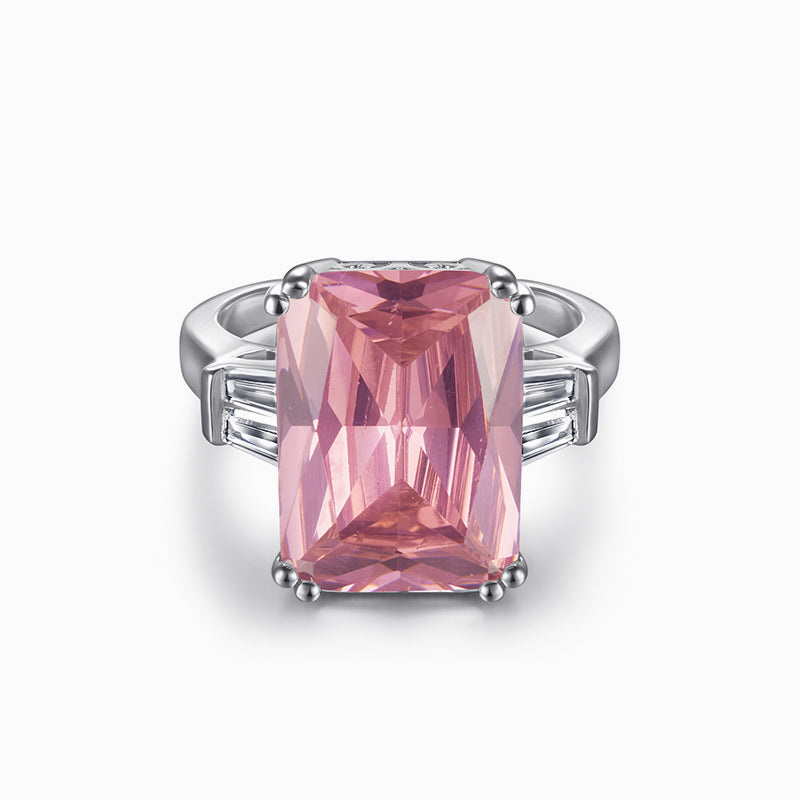 Princess Square Cut Sterling Silver Ring