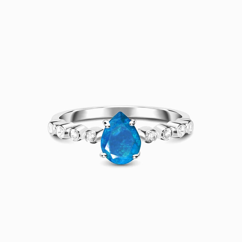 Sterling Silver Teardrop Sapphire Ring