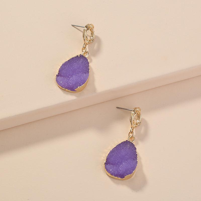 Purple Crystal Cluster Earrings