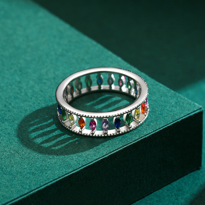 Rainbow Hollow Out Ring
