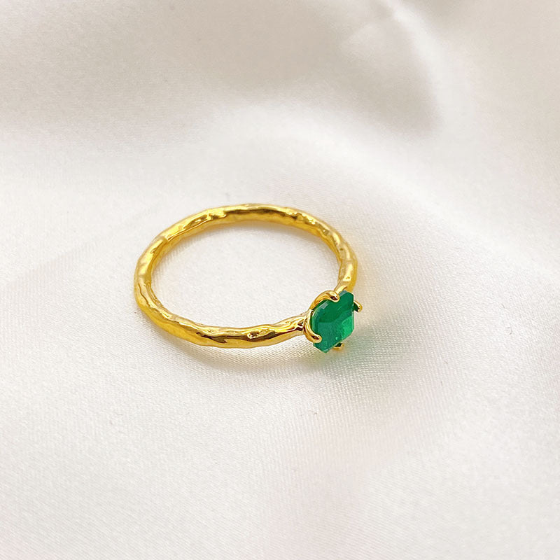 Micropavé Emerald Ring
