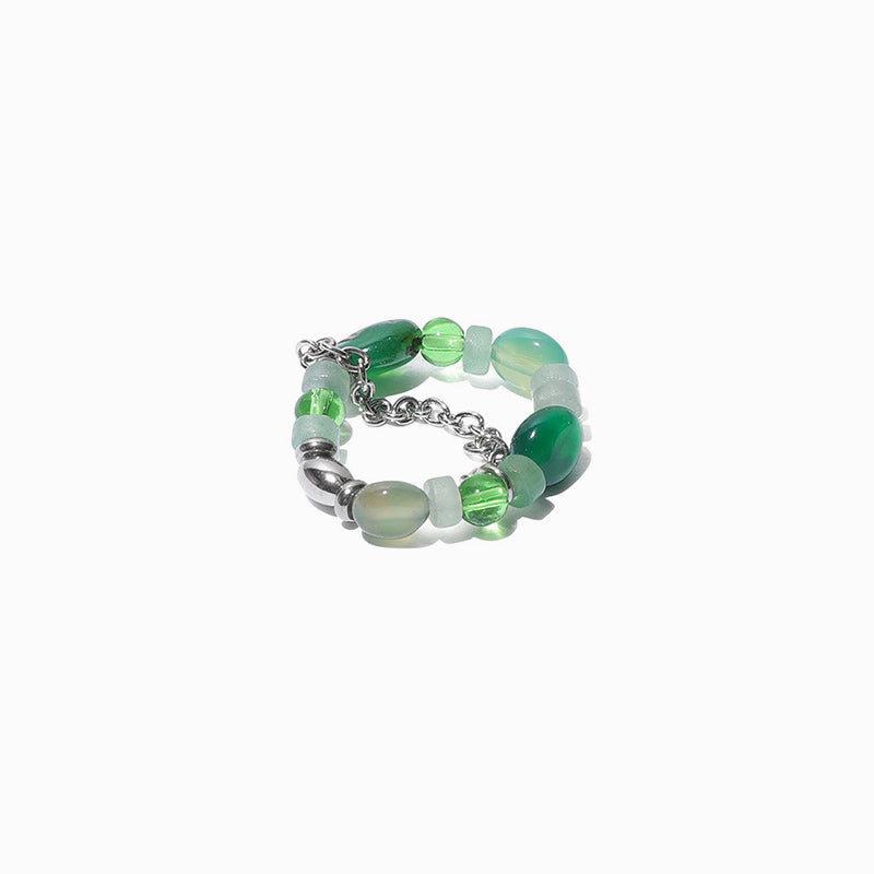 Jade Series Adjustable Stretch Cord Ring
