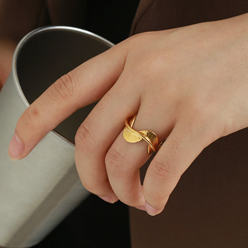Retro Wave Gold Open Ring