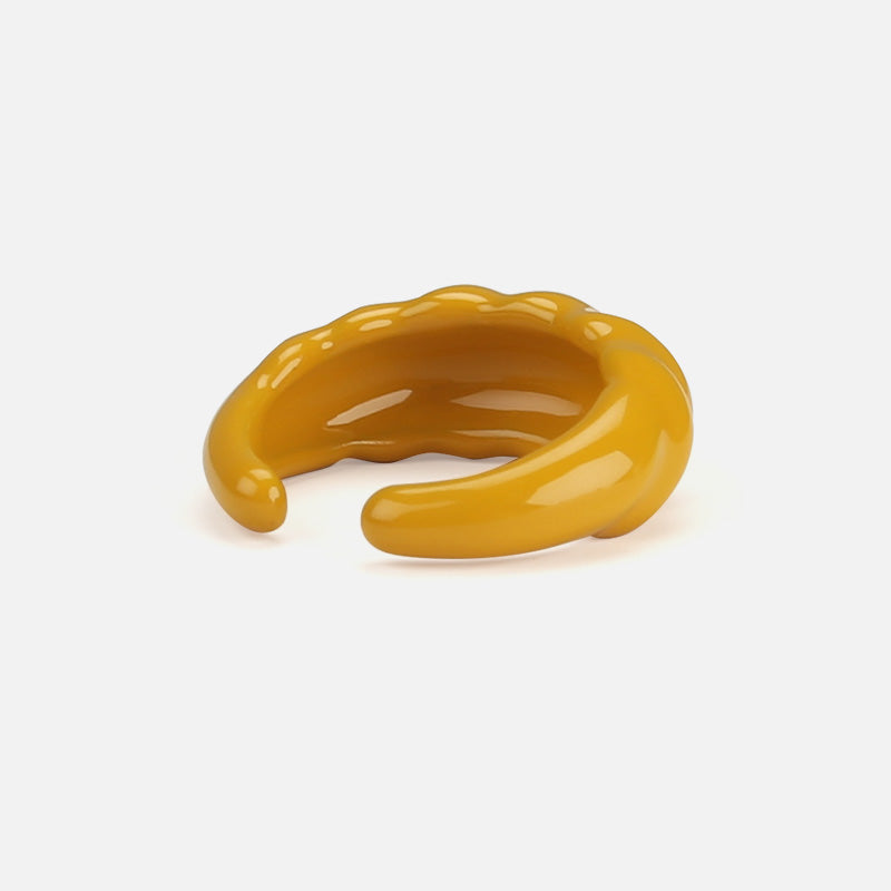 Butter Croissant Enamel Open Ring
