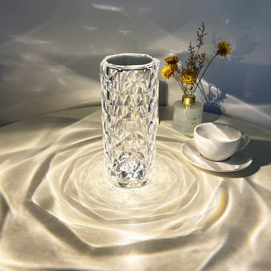 Crystal Table Lamp Rose Light Projector