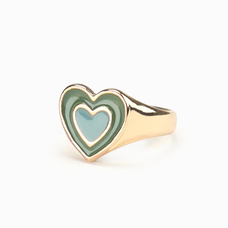 Double Heart Alloy Ring