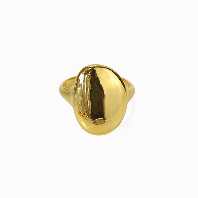 Normcore Oval Blank Gold Ring