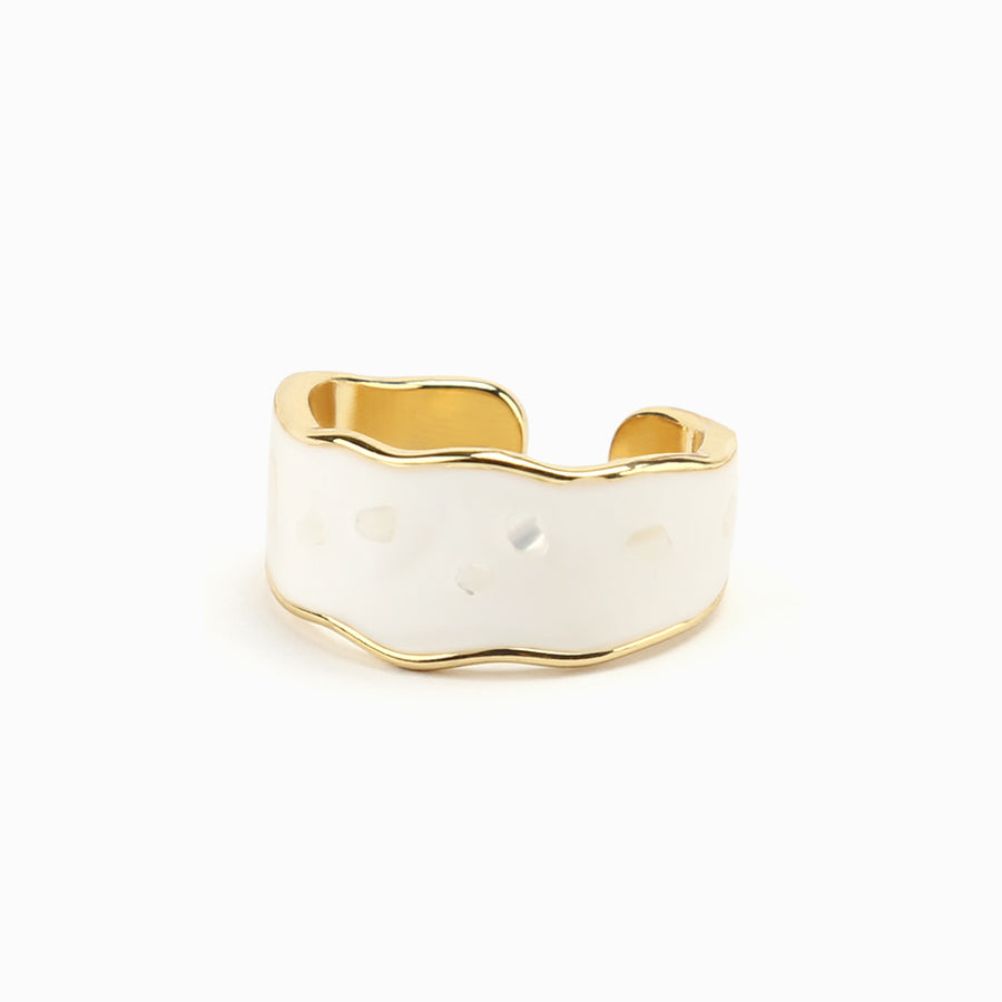Gold Plated Milk Cream Open Ring