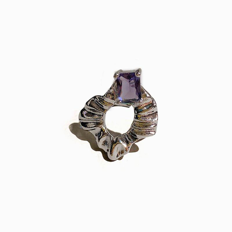 Square Zircon Ring-Purple