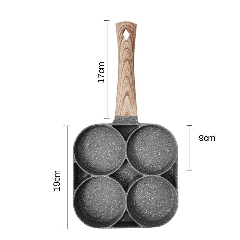 2/4 Hole Frying Pot Pan Thickened Omelet Pan Non-stick Egg Pancake