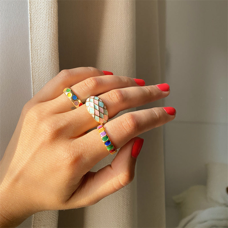 Colored Rainbow Gold Open Ring